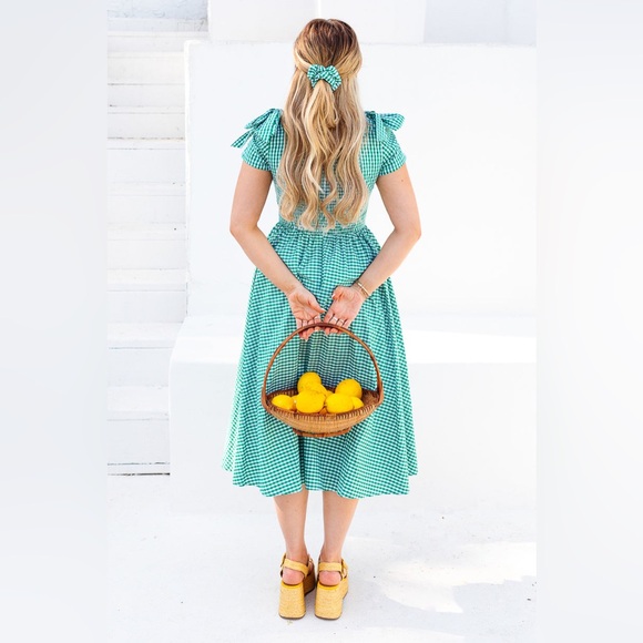 Ivy City Co. Blakely Dress IN GREEN GINGHAM, size L - Picture 3 of 8